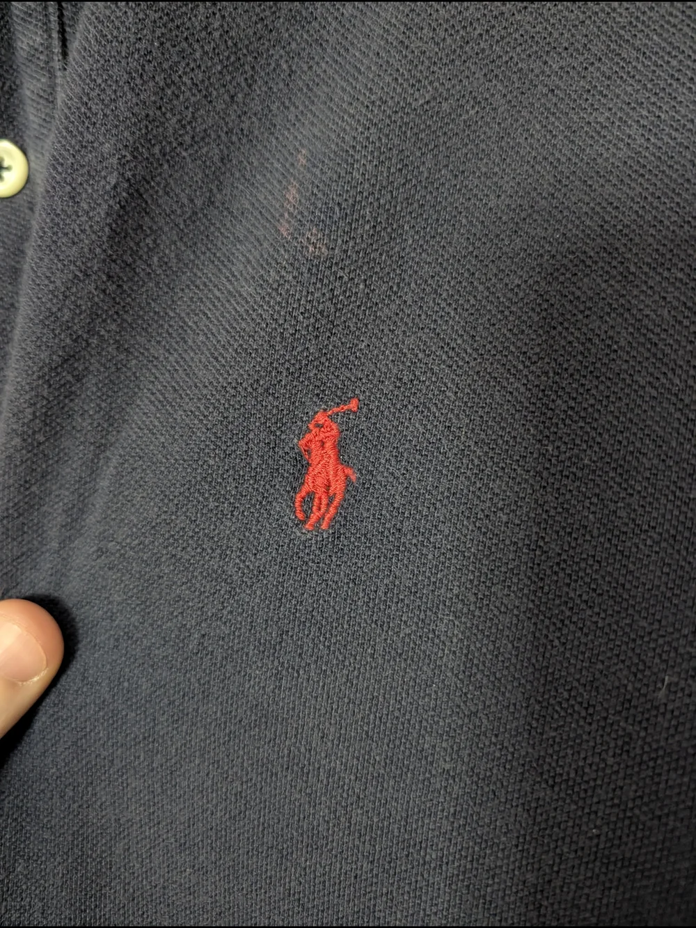 POLO RL Vintage Made In USA Navy Blue Red Logo Polo Shirt XXL
